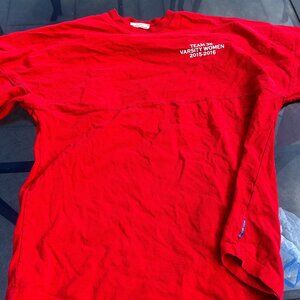 Red Long Sleeve Varsity Shirt